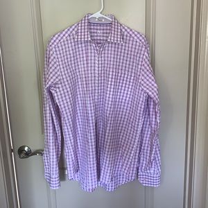 Designer Bugatchi Uomo Long Sleeve Cotton Shirt Shaped Fit